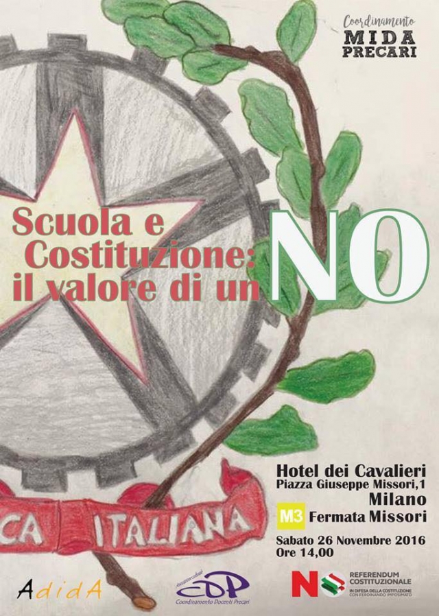 CONVEGNO IL 26 NOVEMBRE 2016 PRESSO L&rsquo; HOTEL DEI CAVALIERI - MILANO, PIAZZA GIUSEPPE MISSORI, 1, DALLE ORE 14:00 ALLE 19:30, COORDINAMENTO MIDA PRECARI E LE ASSOCIAZIONI ADIDA E CDP